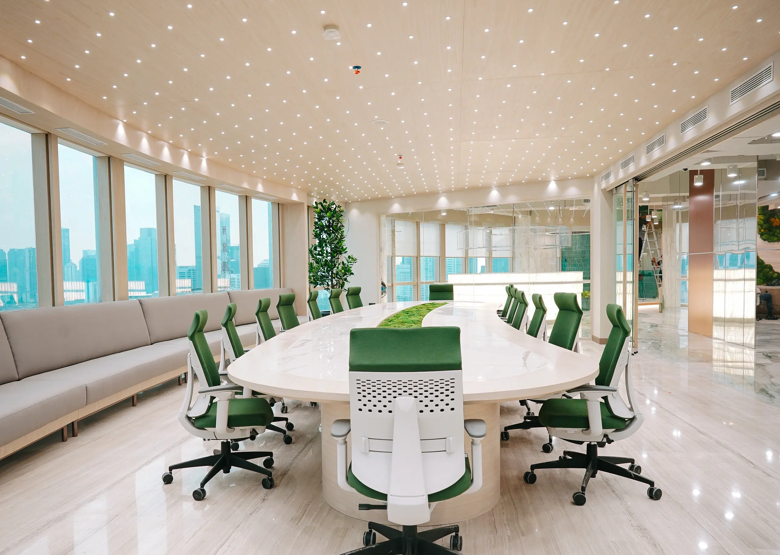 Modern office workspace at Samuel Group office